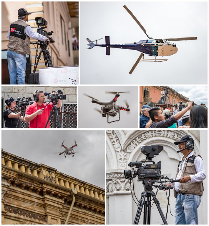 2015 Paseo Del Nińo, Cuenca Ecuador, news reporter helicopter drone