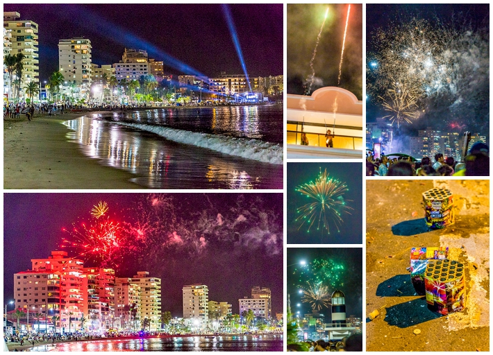 2015 New Year's Eve - Salinas Ecuador - fireworks