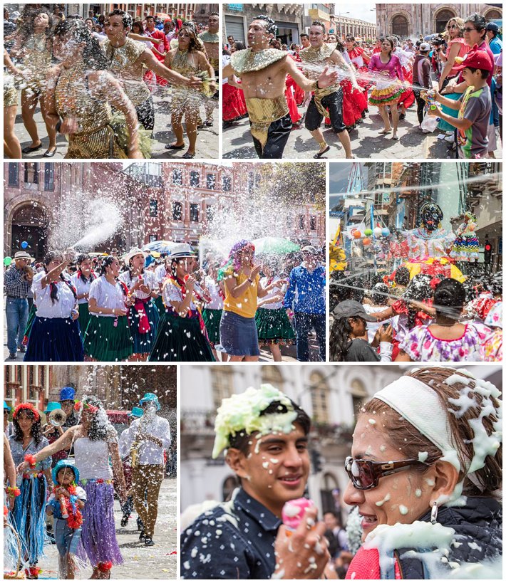 Orchidea Carnaval Parade Cuenca Ecuador - foam