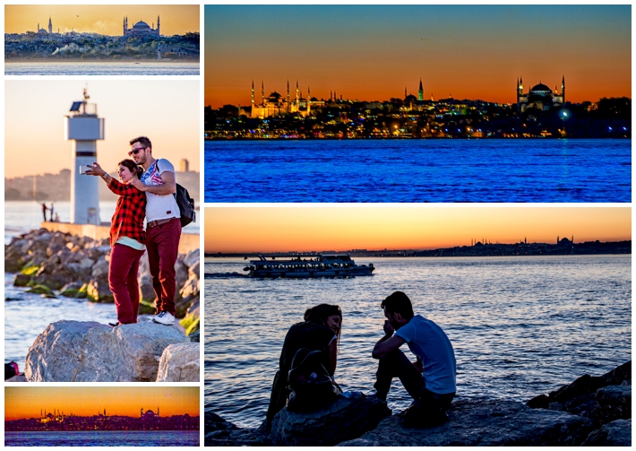 Istanbul sunset blue mosque new mosque