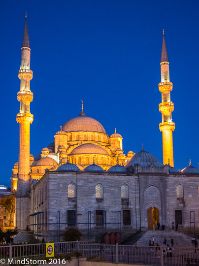 Istanbul - Eminönü Pier Mosque at night