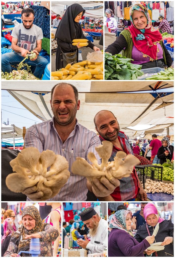 Tarihi Sali Pazari Bazaar Istanbul Turkey vendors people sellers