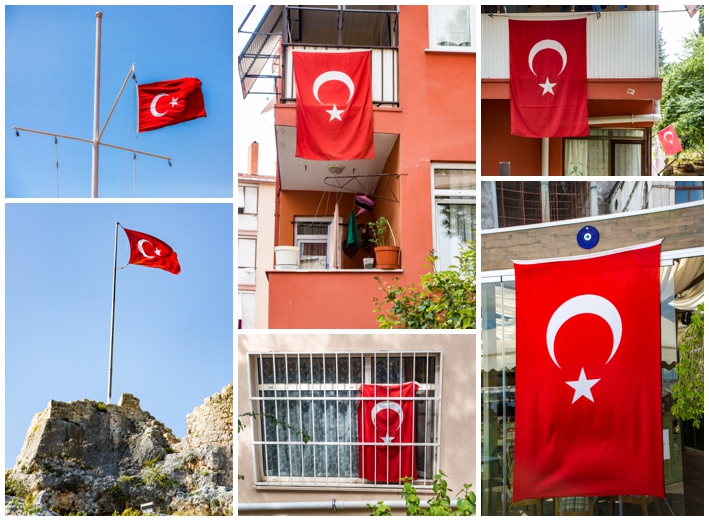 Istanbul Turkey flags