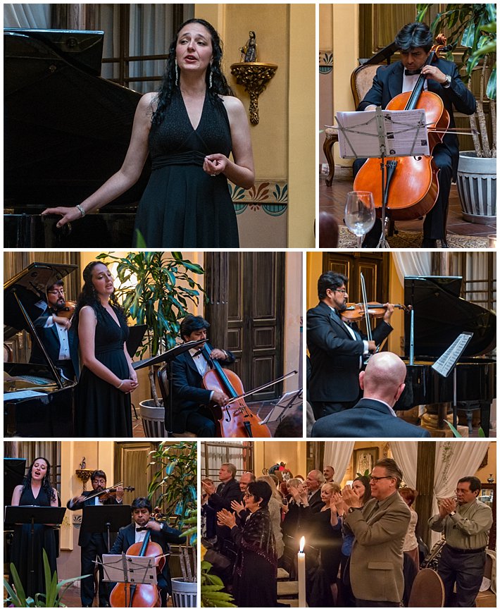 Karen Kennedy in music concert in Cuenca, Ecuador