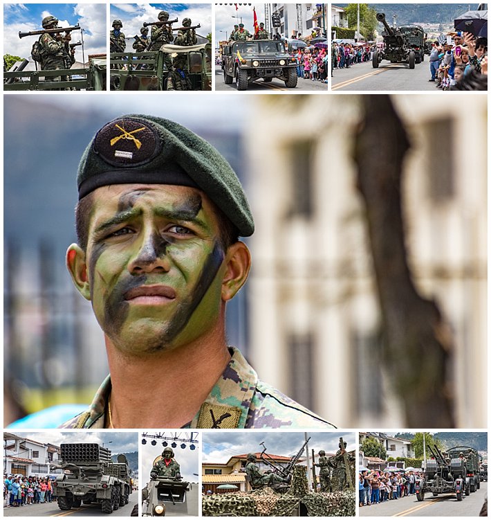 Cuenca Independence Day, Ecuador 2016 - heavy military parade