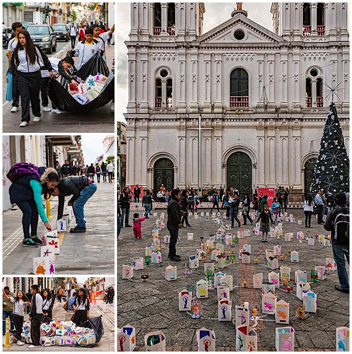 Festival of Lights 2016, Cuenca, Ecuador - candle setup