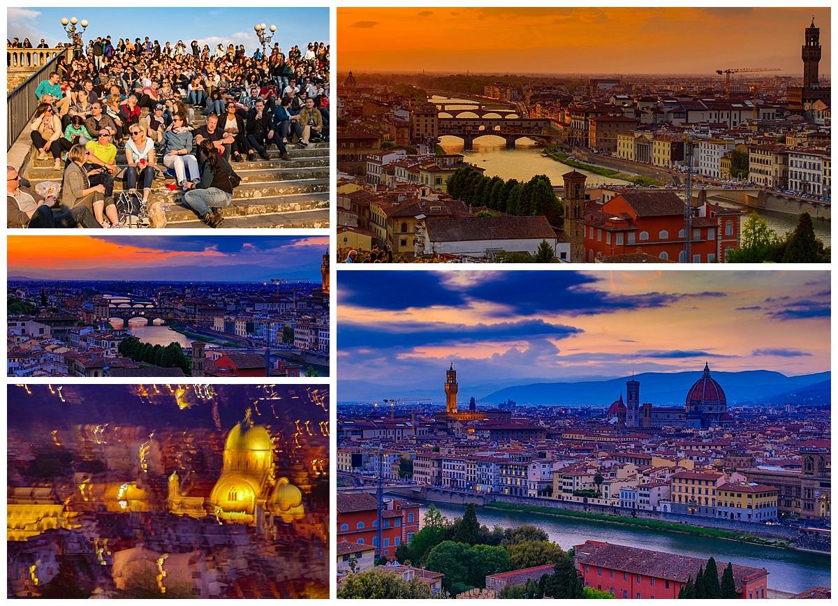 Florence, Italy plaza sunset