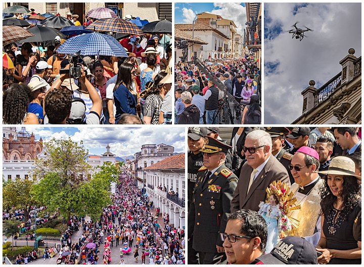 2017 Paseo del Nino in Cuenca, Ecuador - crowds and mayor