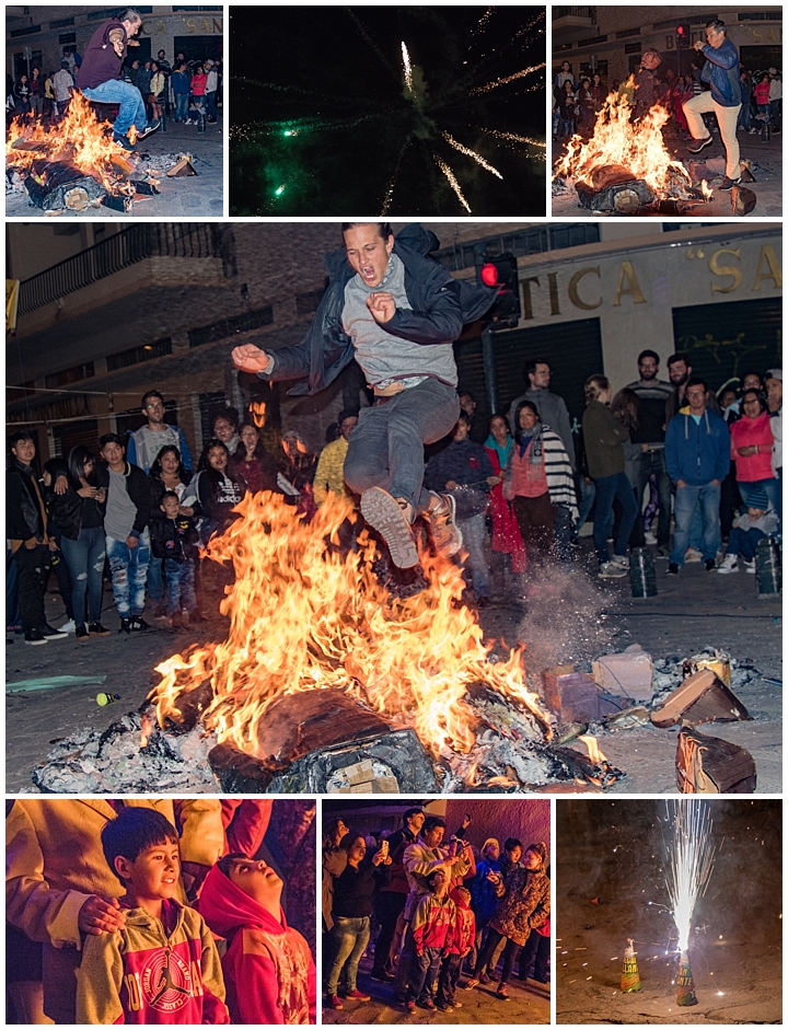 New Years Eve 2017 Cuenca, Ecuador - jumping fire