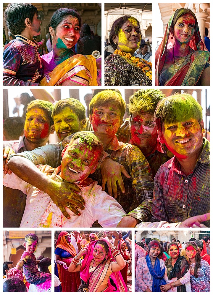 Barsana, India - colored faces