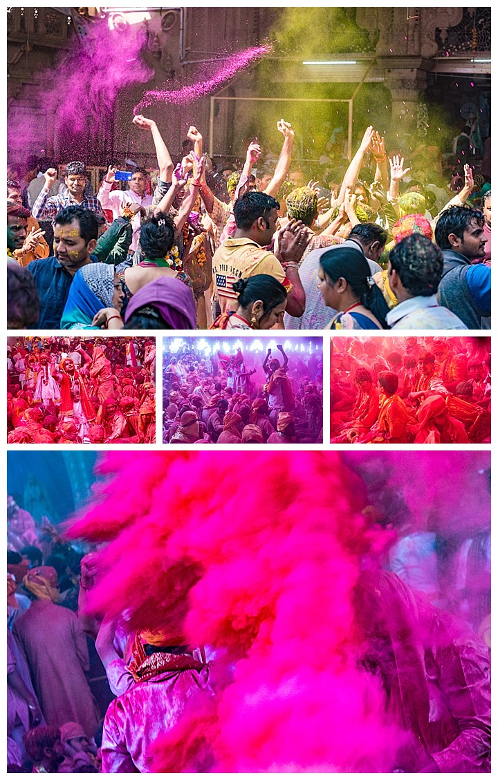 Barsana, India - colored crowds