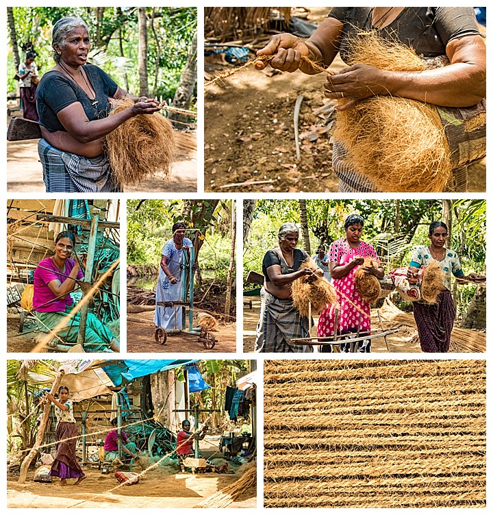 Munroe Island, India - making rope