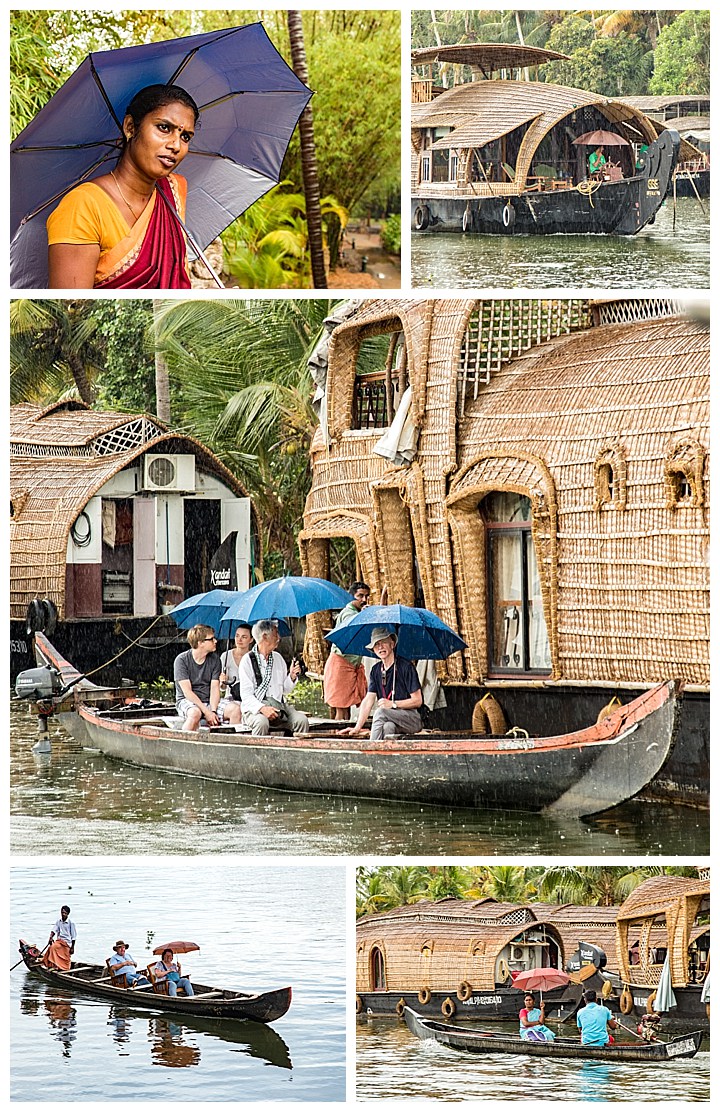 houseboat, India - rain