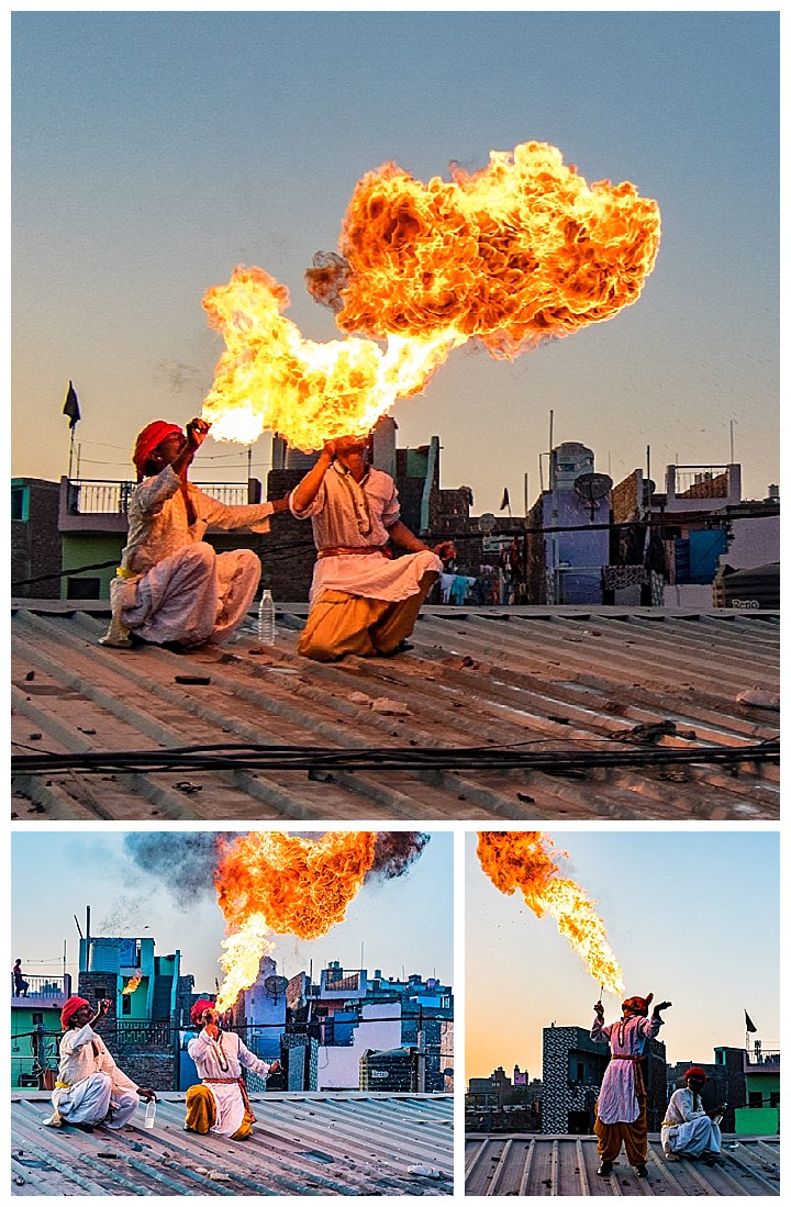 Kapuleti, India - fire breathers